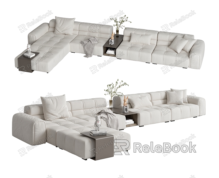 Modern corner sofa multiplayer sofa model