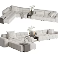 Modern corner sofa multiplayer sofa 3d model