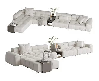 Modern corner sofa multiplayer sofa 3d model