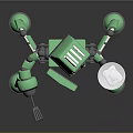 Modern robot chef robot unicycle robot two-wheeled robot 3d model