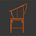Red Traditional Chinese Chair With Carved Patterns On Backrest And Curved Armrests Classic Design Element