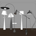 Modern Floor Lamps In Black White Conical Designs For Living Room Interior Decor