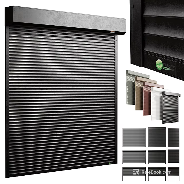 Modern Slatted Swing Door With Metal Material And Multiple Color Choices 3d model 