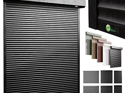 Modern Slatted Swing Door With Metal Material And Multiple Color Choices 3d model