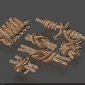Decorative Living Items Made Of Rope And Wooden Sticks With Intricate Knotted Designs