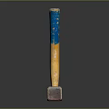 Reliable Hardware Tool Hammer Featuring Silver Metal Head Wooden Handle And Blue Coating