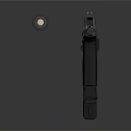 Detailed Modern Black Pistol With Magazine And Bullet On Dark Surface