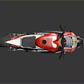 Ducati Red And White Racing Motorcycle With Streamlined Body Black Wheels And Sponsor Logos