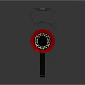 Fire Hose Nozzle With Black Metal Body Red Tip And Silver Connector