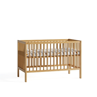 Modern Crib Children's Guardrail Bed 3d model