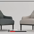 Modern Upholstered Single Sofa In Various Colors With Black Legs And Armrests