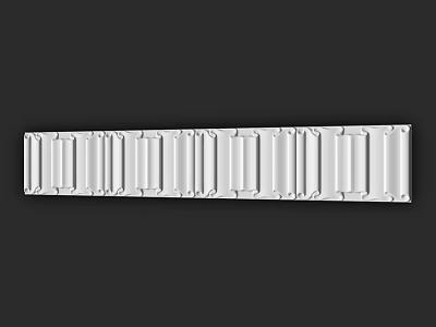 Long White Rectangular Component With Parallel Panel Structure Design 3d model