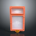 Modern Orange Storage Cabinet With Two Compartments Transparent Panel Doors And Gold Casters