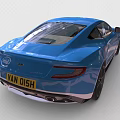 Stylish Blue Sports Car With Intel Logo And Racing Exterior Design