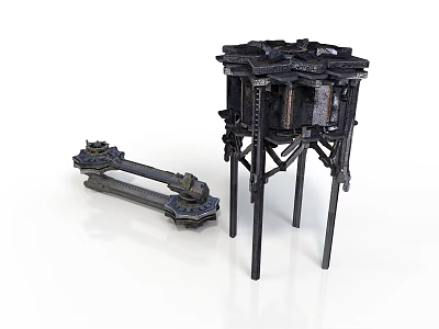 Industrial Machinery Equipment With Metal Frame And Structural Components 3d model