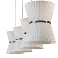 Modern Pleated Pendant Light With Metallic Band Design 3d model