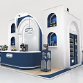 W&Gonhi Wine and Liquor Store Booth With Arched Doorway Windows And Flower Decorations