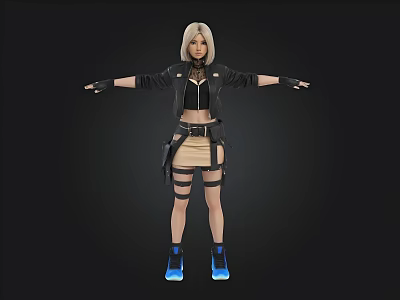 modern woman female girl beauty 3d model