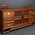 Traditional Oak Sideboard With Drawers Cabinet Doors And Woven Details