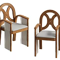 Wooden Frame Accent Chair With Unique Curved Backrest Light Gray Cushioned Seat And Woven Straps
