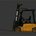 Orange And Black EP CBD Forklift With Cab Forks And Wheels