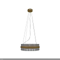 Modern Gold Frame Chandelier With Clear Glass Tubes And Round Lighting Decor