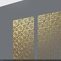 Elegant Three Swing Doors With Intricate Golden Decorative Patterns