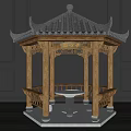 Chinese style pavilion ancient building pavilion courtyard pavilion 3d model