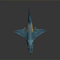 Blue Shark Decorative Figurine With Open Mouth Red Interior And Yellow Accents