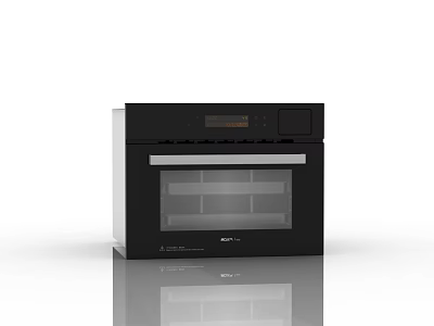 Black Oven With Glass Door And Digital Control Panel As Modern Kitchen Appliance 3d model