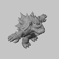 Bowser Game Character With Yellow Skin Horns And Metal Arm Armor Design