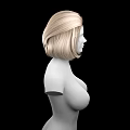 Game and Movie Character 3D Model with Blonde Short Hair Upper Body and Black Background