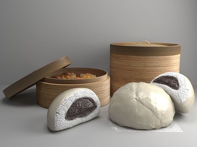 Modern Food Breakfast Steamer Steamed Bun model