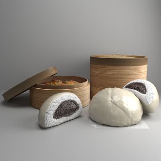 Modern Food Breakfast Steamer Steamed Bun 3d model