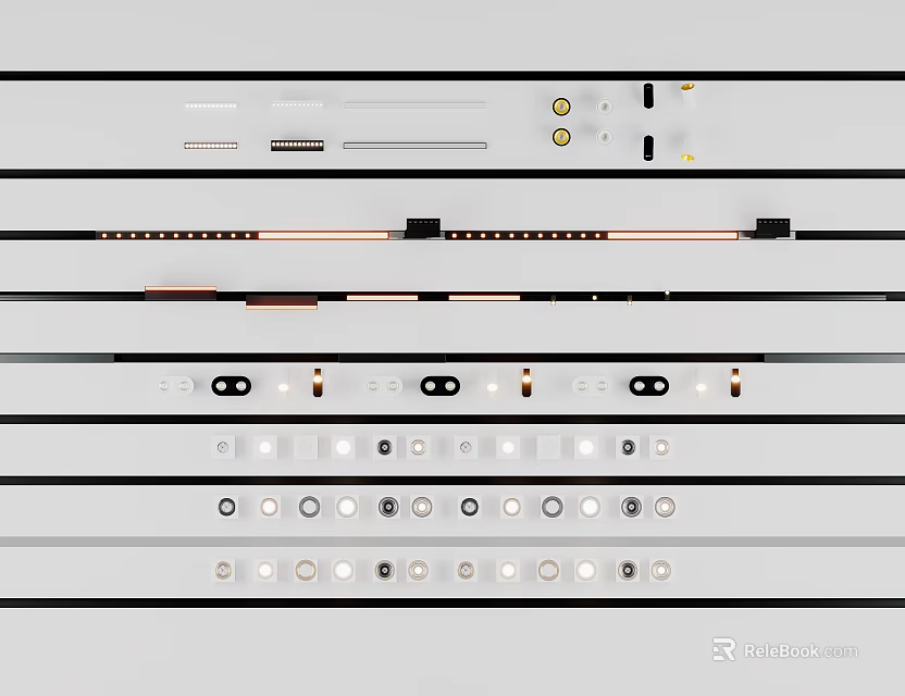 Modern Downlights And Spotlights With Various Styles For Home Interior Lighting 3d model