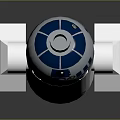 Lego Style Blue And White Droid Figure With Dome Head And Mechanical Details