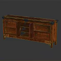 Dark Brown Traditional Wooden Storage Cabinet Featuring Drawers Carved Details And Elegant Leg Design