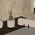 Quiet sofa stool 3d model