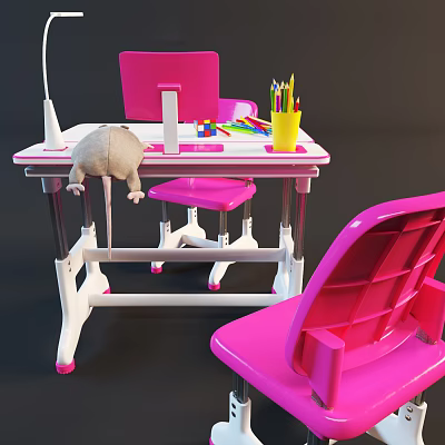 Modern Children's Desk and Chair Children's Desk and Chair 3d model