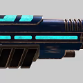 Two Futuristic Blue Energy Guns With Glowing Stripes And Textured Parts