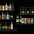 Assorted Wine And Beer Bottles Displayed On Multiple Shelves With Different Brands And Colors