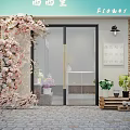 Elegant Florist Shop With Fresh Flowers Green Plants And Marble Countertop