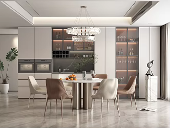 Cream Restaurant Modern Restaurant 3d model