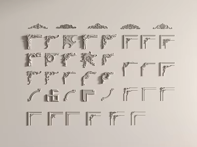 European-style French-style Carved European-style Carved Line Corner Flower Corner Line 3d model