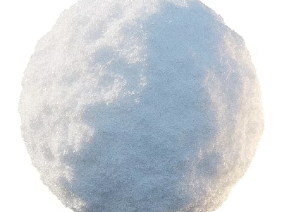 White Round Snowball Featuring Fluffy Textured Surface Under Natural Light 3d model
