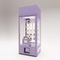 Purple Claw Machine Amusement Equipment With Stuffed Toys In Transparent Glass Display And Front Control Panel