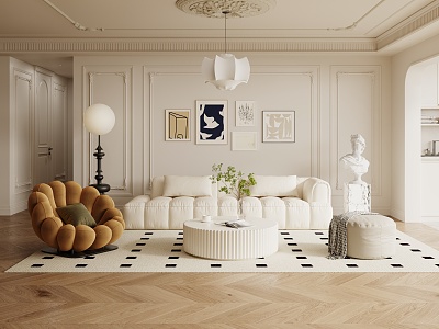 French Living Room 3d model