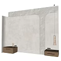 Modern Textured Bed Background Wall Design With Minimalist Nightstands And Sconces