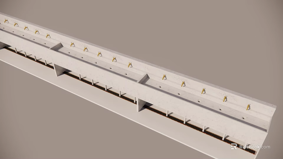 Long Strip Structure With Multiple Uniformly Arranged Units And Slots 3d model 