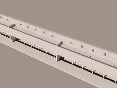 Long Strip Structure With Multiple Uniformly Arranged Units And Slots 3d model